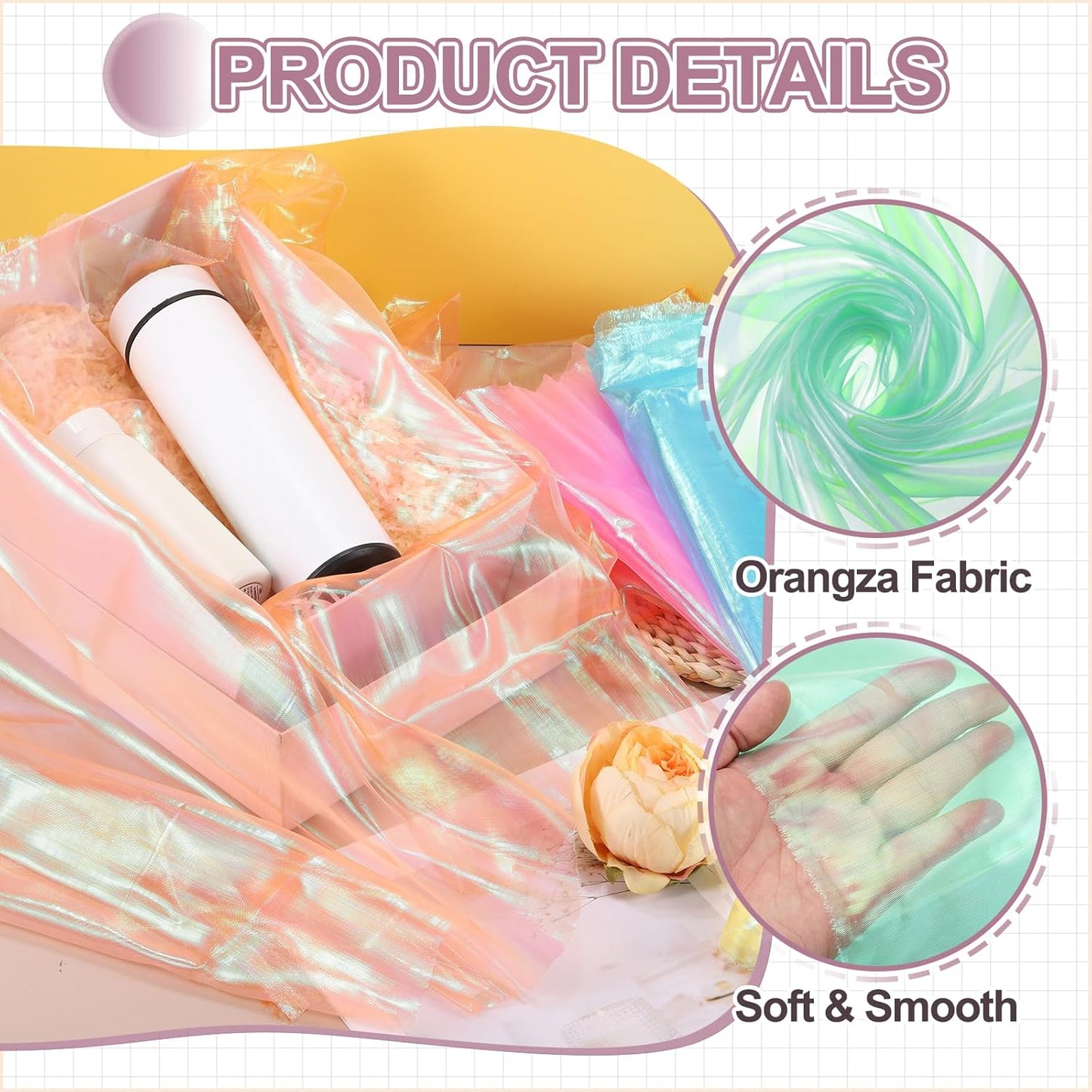 MECCANIXITY Iridescent Sheer Organza Fabric, 2 Yards x 59 Inches Solid Laser Holographic Shiny Fabric Organza Cloth for Wedding, Curtains, Costume, Photo Background, Green