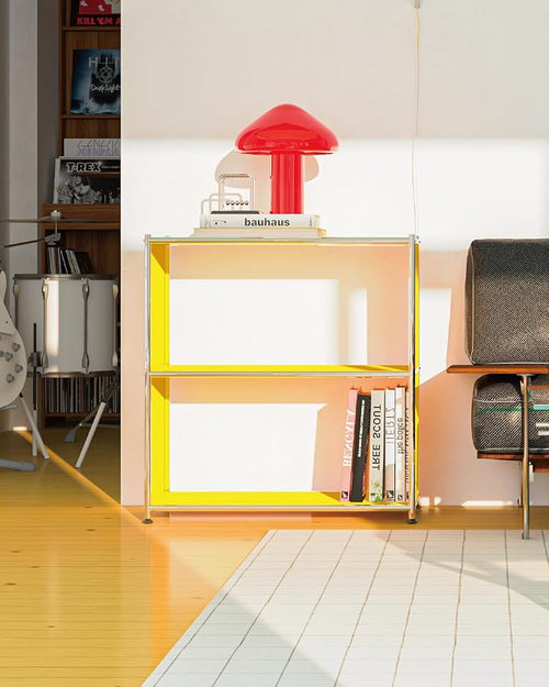 32-Inch 2-Tier Metal Bookcase, Open Shelf Storage Organizer - Image 2