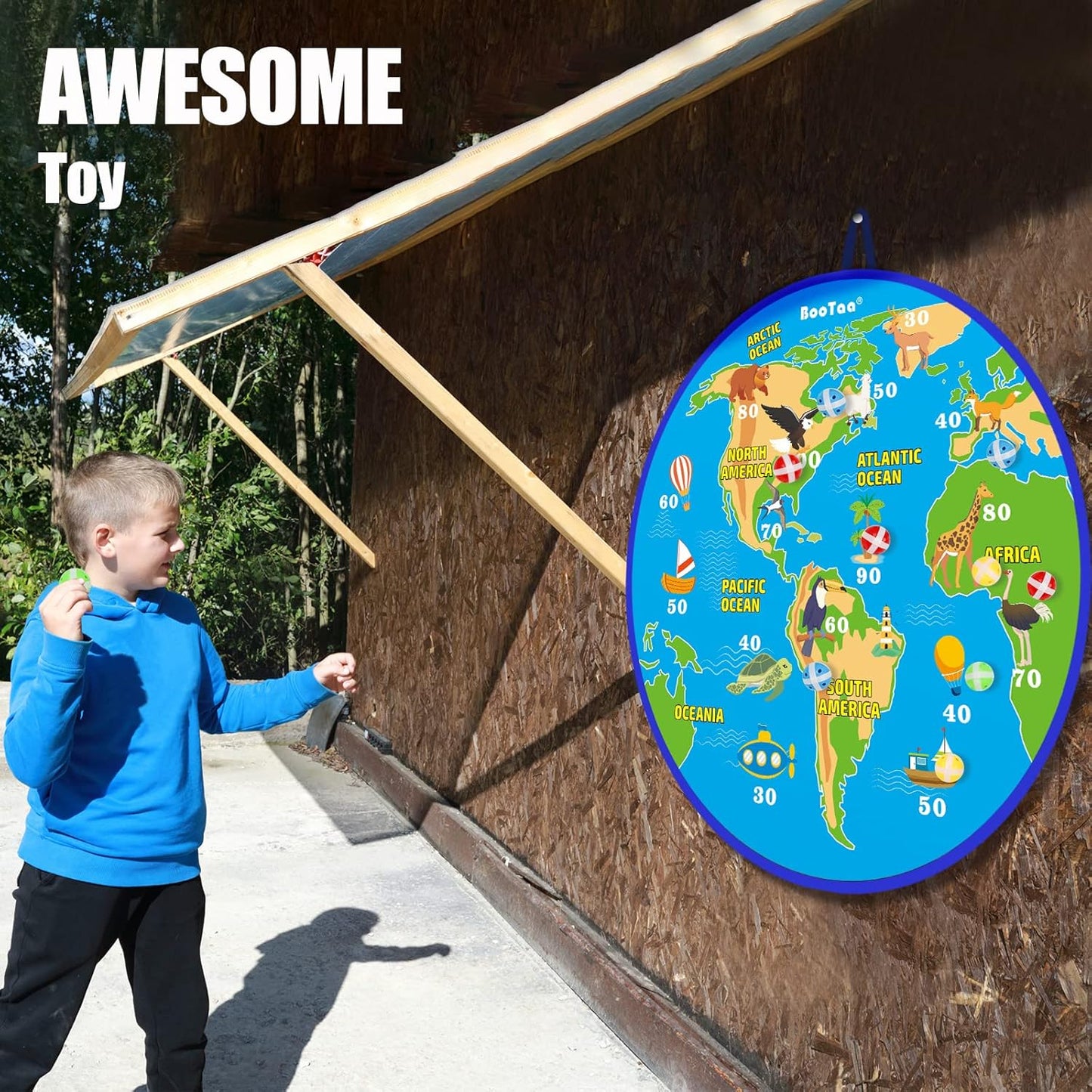 BooTaa 29" Large Dart Board for Kids, Kids Dart Board with Sticky Balls, Boys Toys, Indoor/Sport Outdoor Fun Party Play Game Toys, Birthday Gifts for 3 4 5 6 7 8 9 10 11 12 Year Old Boys Girls