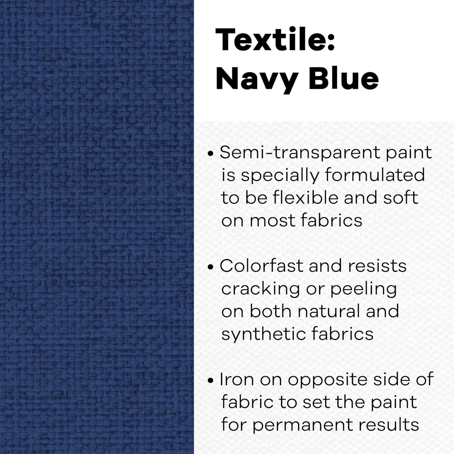 Jacquard Textile Paint 8 Oz Navy Blue for Clothes, Furniture Upholstery, Shoes or Tote Bags – Indoor & Outdoor