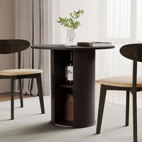 31.5" Round Dining Table for 2-4, Modern Kitchen Table by WelcometoFurnitureSalon