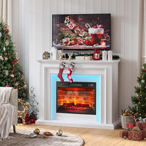 44" LED Lights Electric Fireplace by BOSHIROFurniture