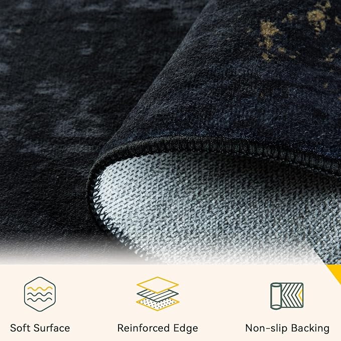 RELEANY Washable Area Rugs 8'x10' Non-Slip Modern Abstract Soft - Image 4