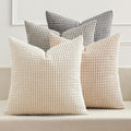 MIULEE Boho Farmhouse Decorative Pillow Covers 18x18 Inch Set of 4 Rustic by MIULEE