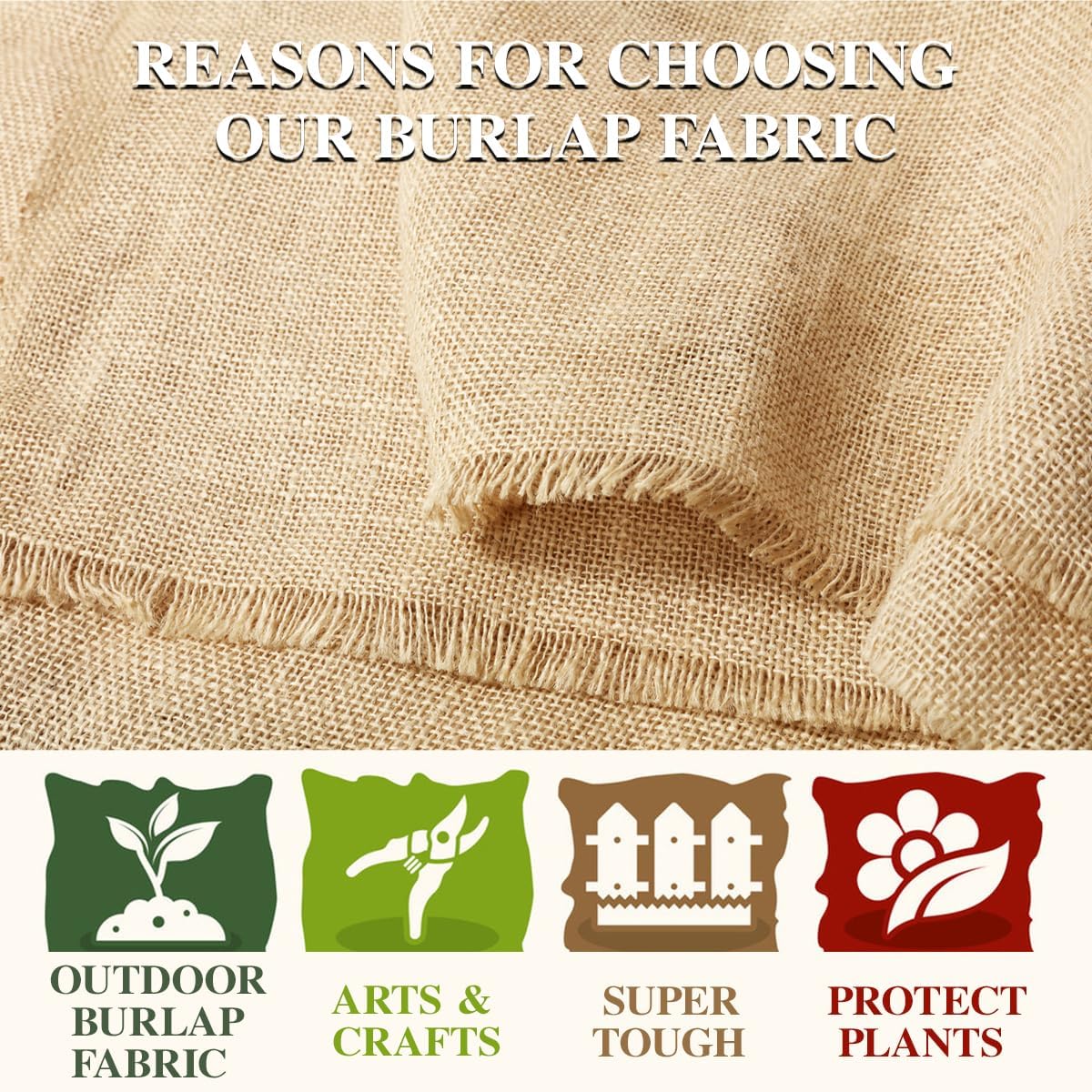 Burlap Fabric Roll, 40" x 24 Feet Burlap Garden Fabric Natural Jute for Decorations, Crafts, Weddings, Table Runner, Landscaping, Plants & Tree Covering