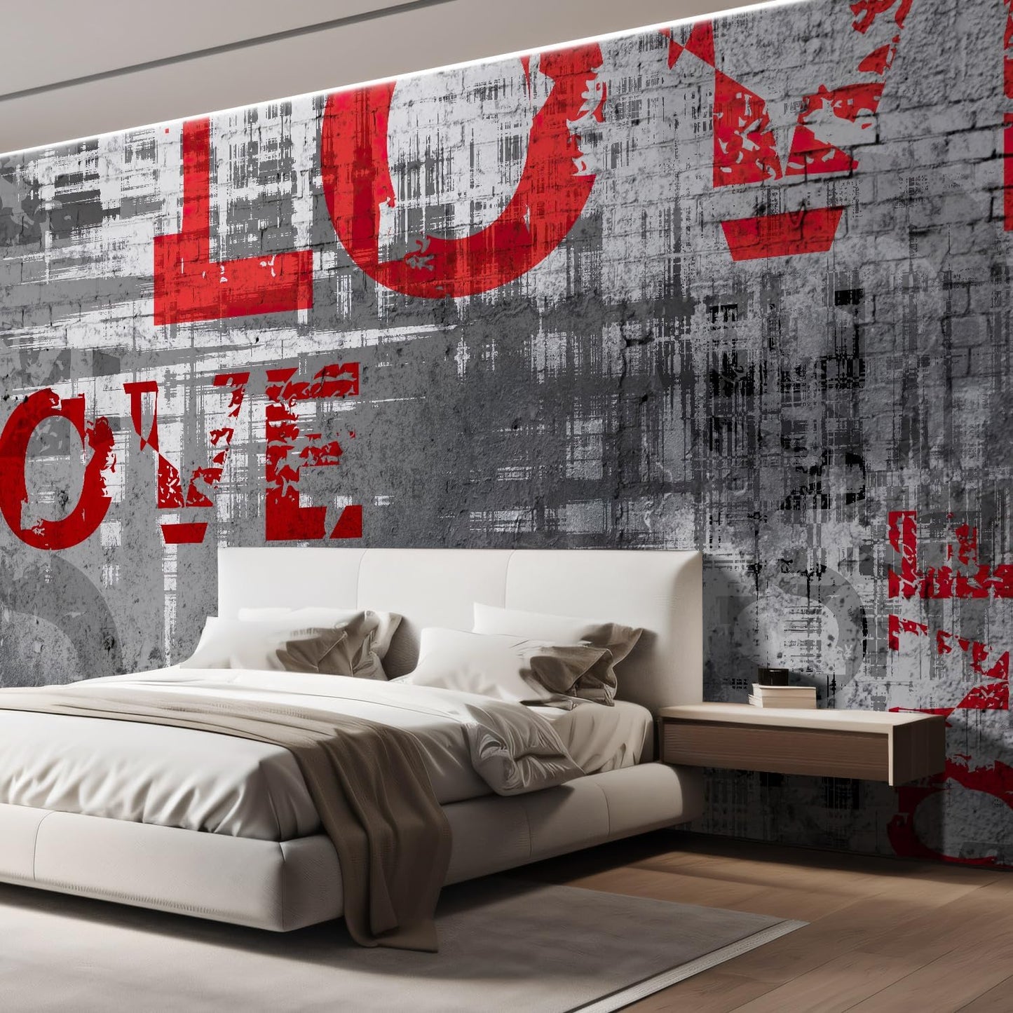 wall26 Wall Sticker/Wall Mural Love Letters Graffiti, Not Peel and Stick, Non-Woven Wallpaper Decorative for Bedroom, Living Room, Office - 96x144 inches