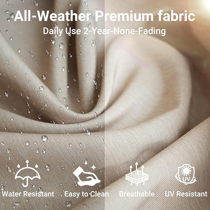Jing's Villa 6-Piece Patio Furniture Set, All-Weather Outdoor Wicker Sectional - Image 5
