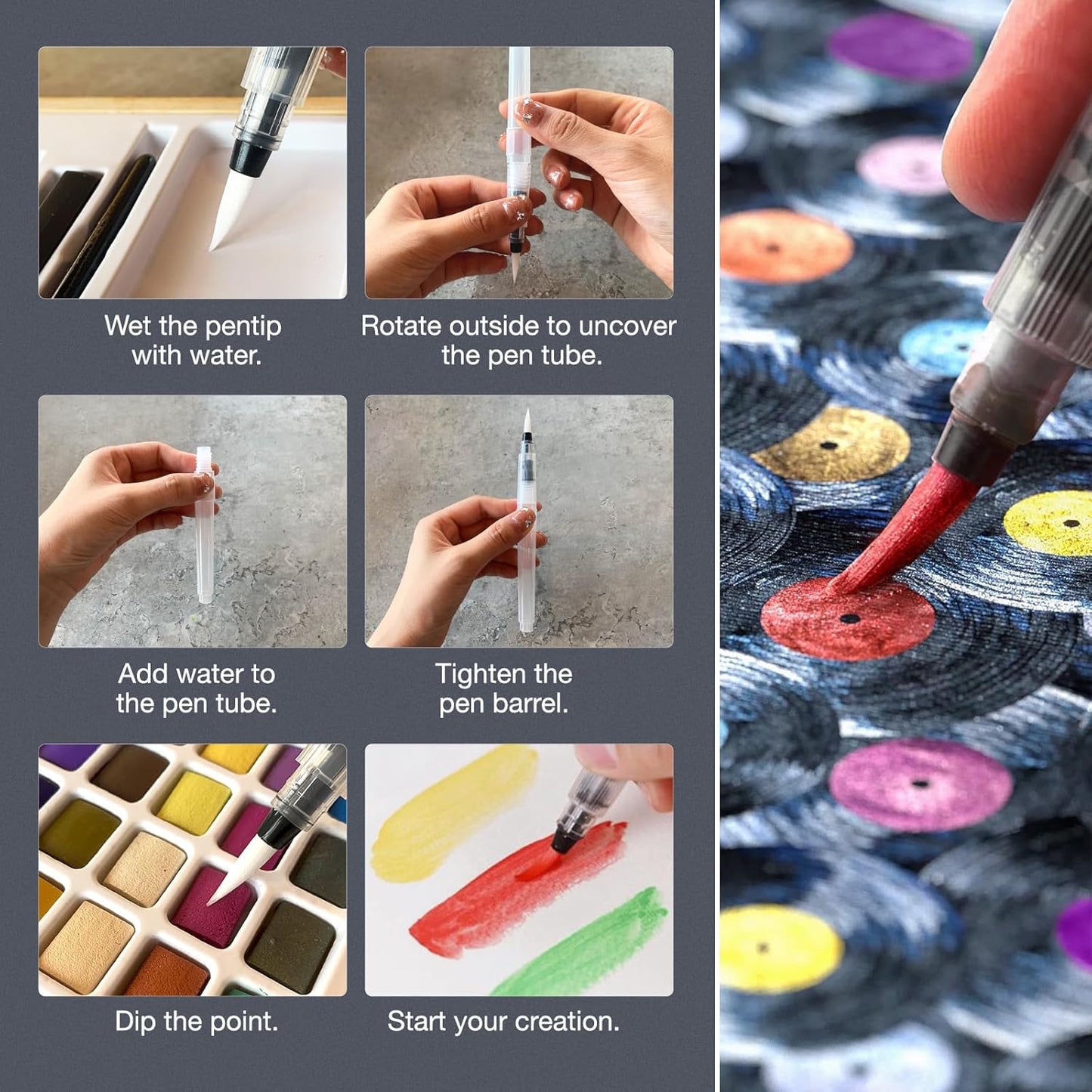 Watercolor Paint Set,100 Colors in Nature Bamboo Box,Portable Water Colors Kit with Papers and Brush Pens,Great for Kids Adults Beginners & Professionals（bamboo）