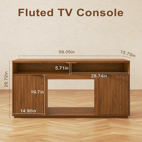 4-Piece Fluted Living Room Set Includes 31.5" Fluted Lift Top Coffee Table - Image 2