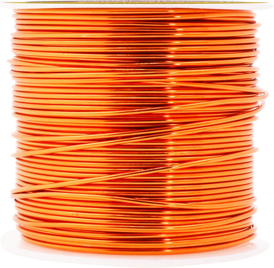 Mandala Crafts 18 Gauge Anodized Aluminum Craft Wire for Jewelry Making - 100 FT Colored Flexible Orange Wire - Bendable for Bonsai Armature Crafting Sculpting