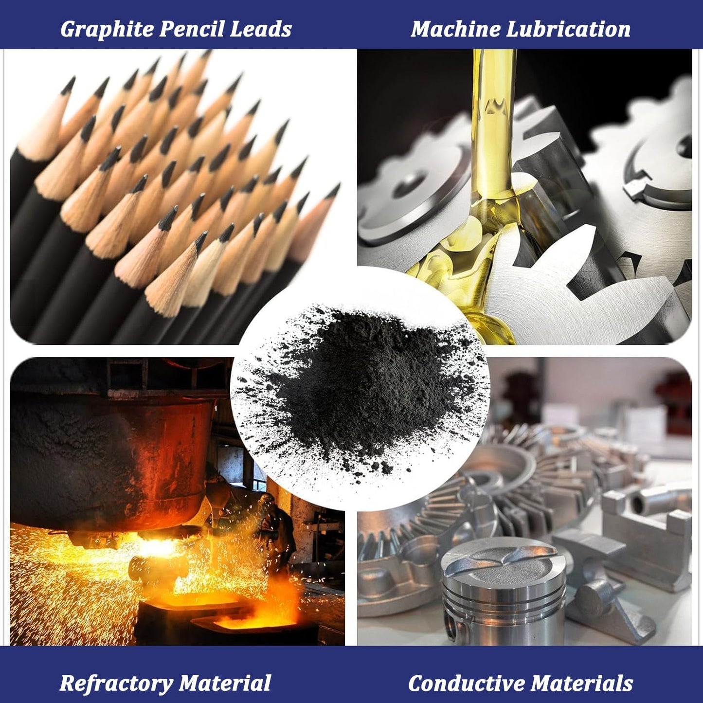 1.1 LBS Microfine Pure Graphite Powder, 3000 Grit Powdered Graphite, Dry Powdered Graphite Lubricant, Charcoal Powder for Drawing, Sketching, Pencils, Locks, Bearings