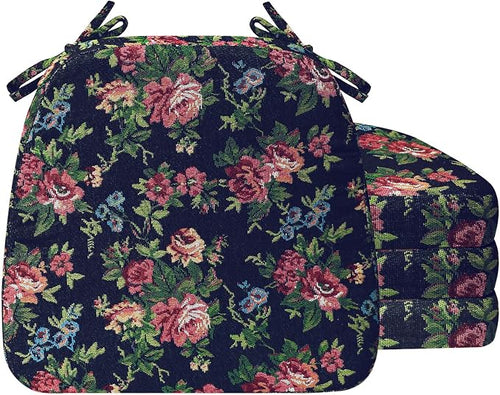 AAAAAcessories D-Shaped Chair Cushions, Machine-Washable Cover, Night-Blooming by AAAAAcessories