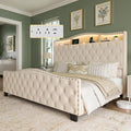 Belffin King Size Bed Frame and Headboard, 50.9" Velvet Upholstered Wingback by Belffin