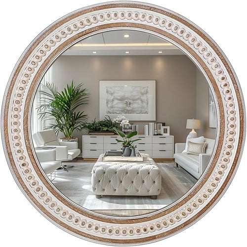 24 Inches Rustic Round Wall Mirrors by DecointoWallDecor