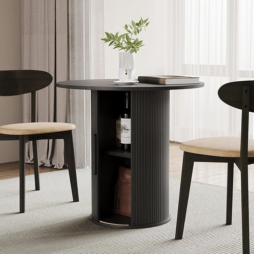 31.5" Round Dining Table for 2-4, Modern Kitchen Table by WelcometoFurnitureSalon