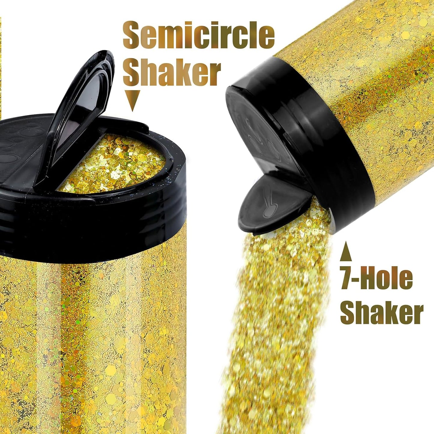 Holographic Chunky Glitter, 160G/5.64OZ, Mixed Fine & Chunky for Epoxy Resin, Iridescent for Crafts Tumblers, Halloween/Christmas Festival Painting Decor (Pearl White)
