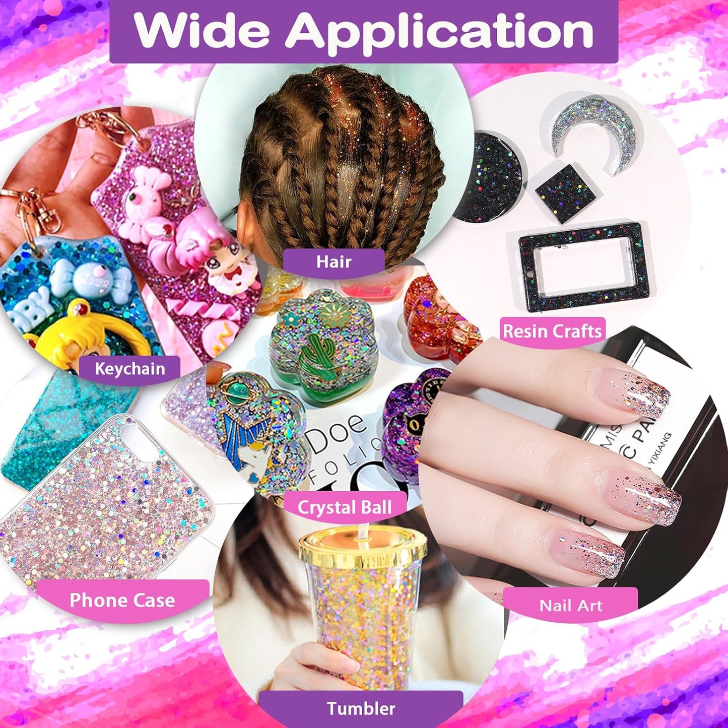 Renfio Holographic Glitter, 2.11oz/60g Medium Size Chunky Mix Ultra Fine for Crafts, St Patrick's Day, Resin, PET Flakes for Nail Art, Tumblers, Slime - Laser Green