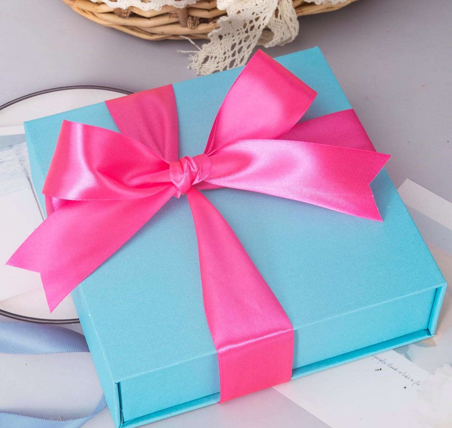 1 1/2 Inch Rose Red Solid Satin Ribbon, 50 Yards Craft Fabric Ribbon for Gift Wrapping Floral Bouquets Wedding Party Decoration