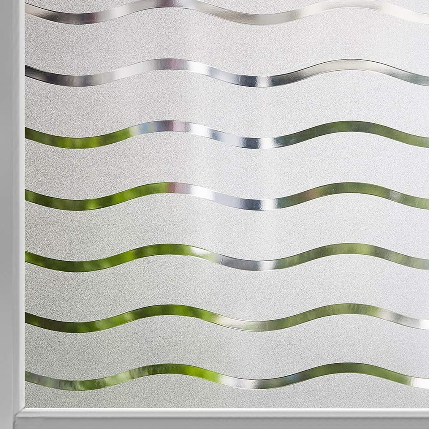 LEMON CLOUD Window Film for Privacy and Light Protection，Non Adhesive Removable Glass Covering Opaque Window Sticker Self Static Cling Vinyl Glass Film for Home Office (35.4 x 157.4 Inch,Wavy)