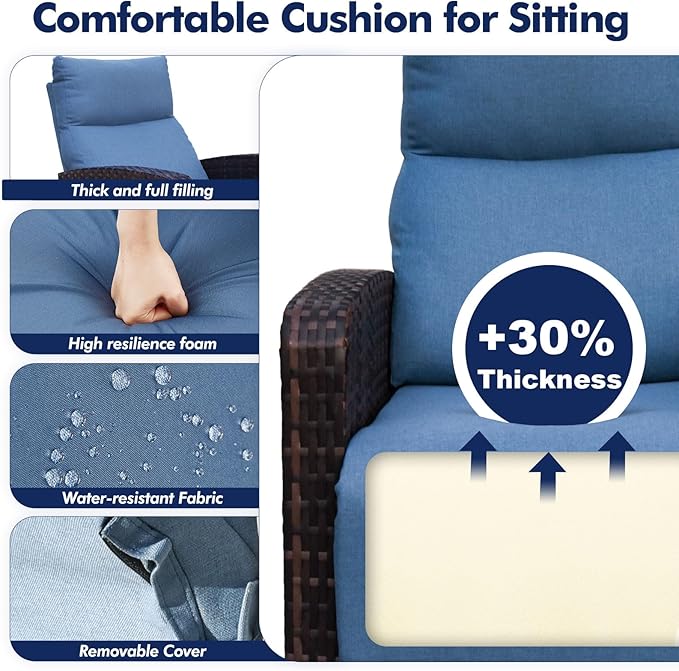 ZZW Outdoor Recliner Chair, Wicker Patio Recliners - Image 4