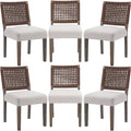LZAREAL Farmhouse Dining Chairs Set of 6 Linen Fabric Upholstered Accent Side by LZAREALBetterRoomForRealLiving