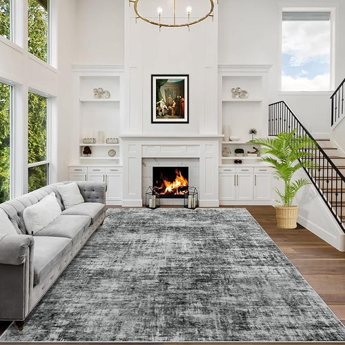4x6 Area Rugs Washable Rug: Modern Abstract Living Room Rug Soft Anti-Skid Thin by GENTDRIZZ
