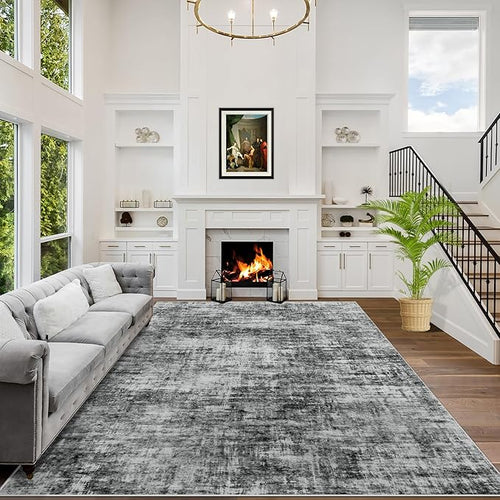 9x12 Area Rugs Washable Rug: Modern Abstract Living Room Rug Soft Anti-Skid by GENTDRIZZ