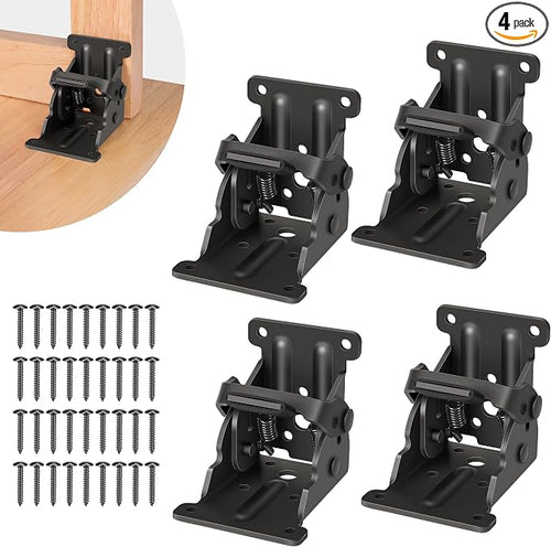 4 Pack Folding Brackets, Self-Lock Hinge by Spiglamm
