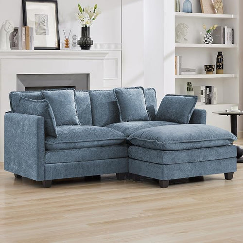 76'' Cloud Deep Seat Loveseat Sofa, Upholstered Chenille Modular 2-Seats by WUTUTUEE