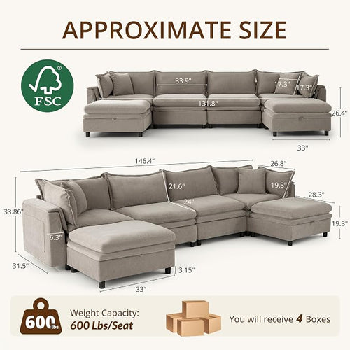 146.4'' Modular Sectional Sofa - Image 2