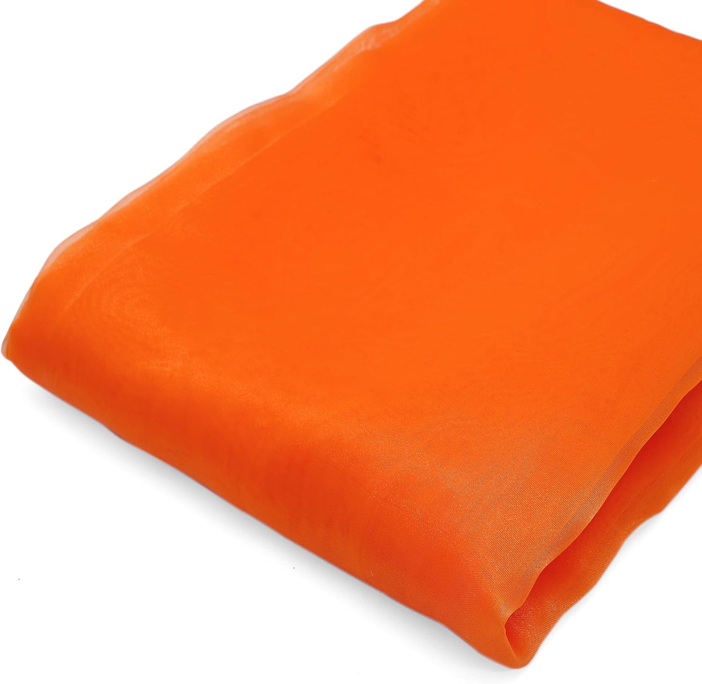 Organza Fabric 10 Yard Bridal Solid Sheer Bolt for Home Décor, Table Décor, Bridal, Fashion, Crafts, Decorations Silky Shiny Organza 44" - (10 Yard, Orange)