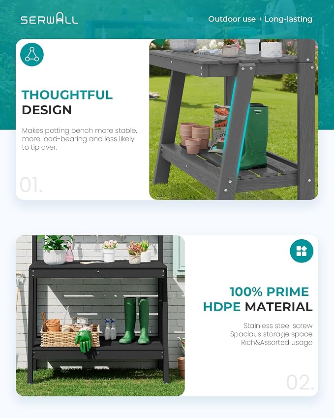 SERWALL Potting Bench Outdoor - Image 6