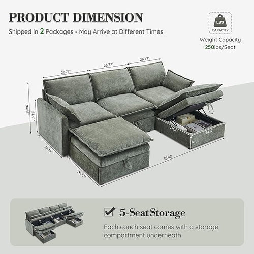 85.83" Modular Sectional Cloud Couches - Image 2