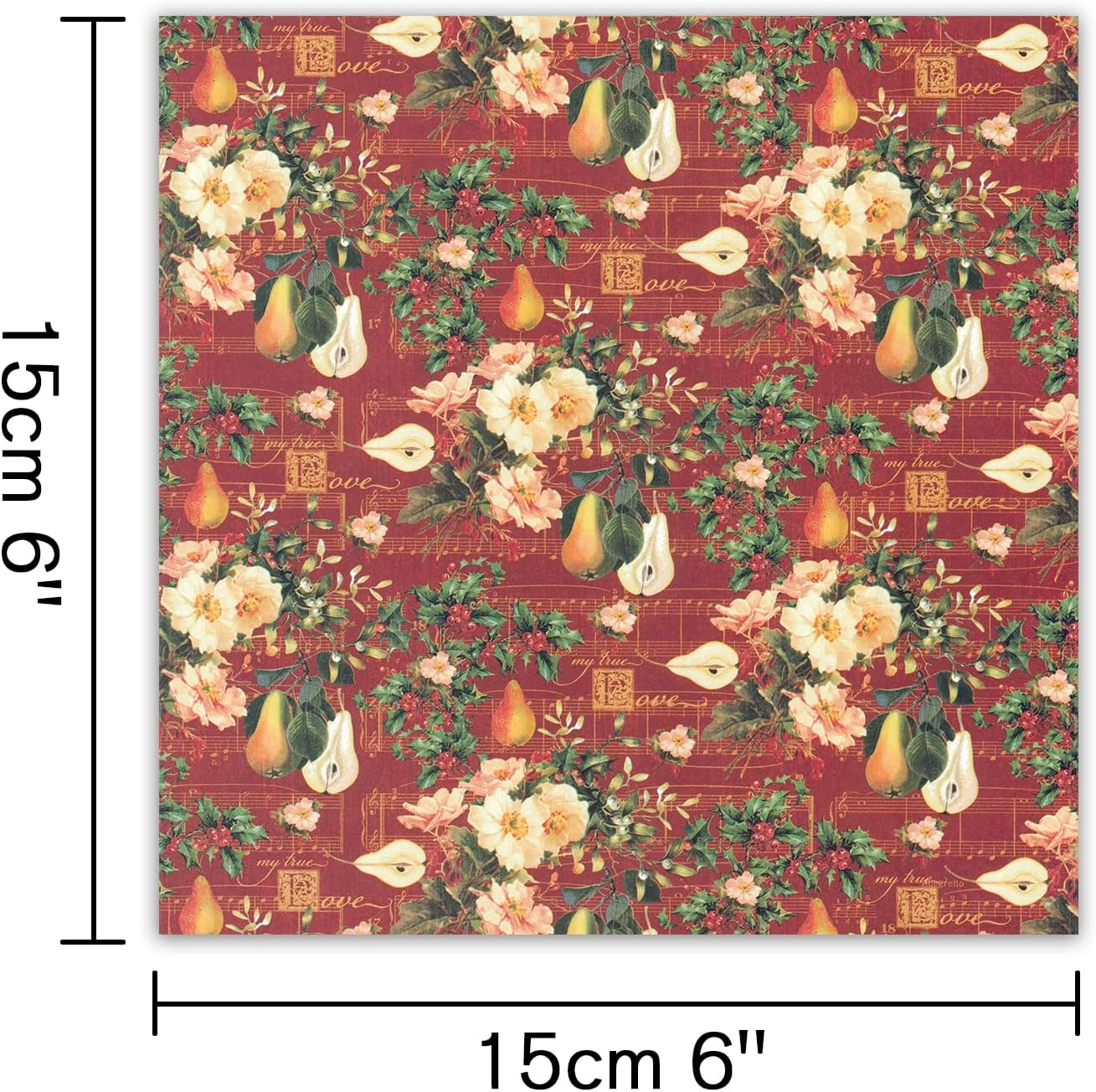 24 Sheets 12 Designs Scrapbook Paper Pad,6"×6” Single-Sided Decopodge Craft Cardstock Paper,Scrapbooking DIY Decorative Background Cardmaking Supplies.Carols