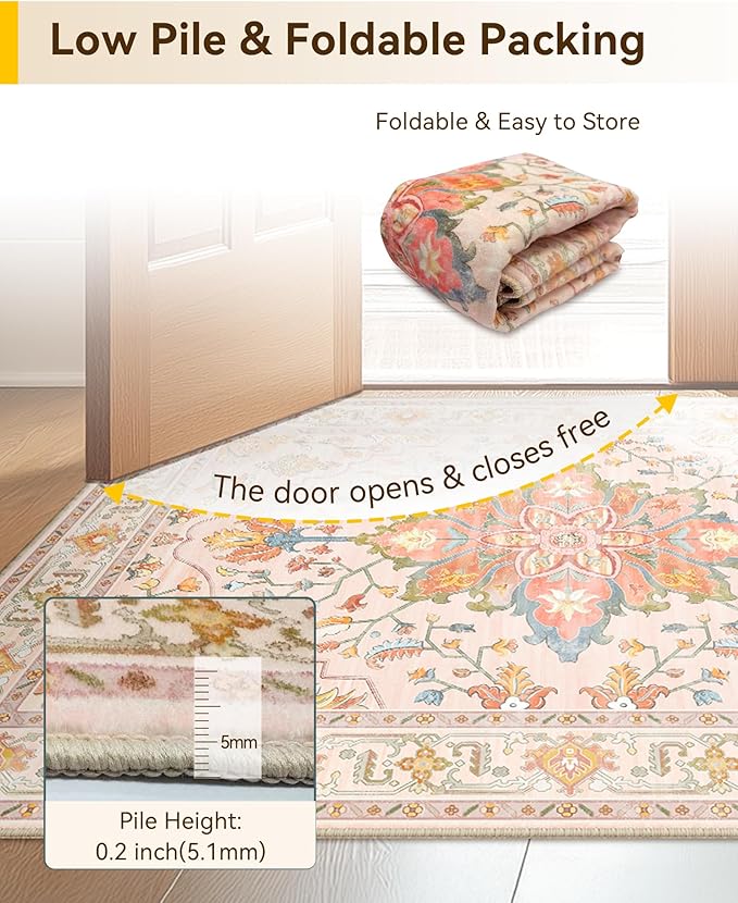 RELEANY Area Rugs 2'6"x14' Runner Rug Non Slip Washable - Image 4