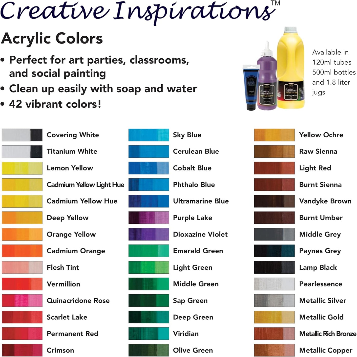 Creative Inspirations Acrylic Paint - Quinacridone Rose - 500 mL Bottle - Smooth & Creamy Consistency, Vibrant Pigmentation, Great Coverage for Artists - Clean Up with Soap & Water