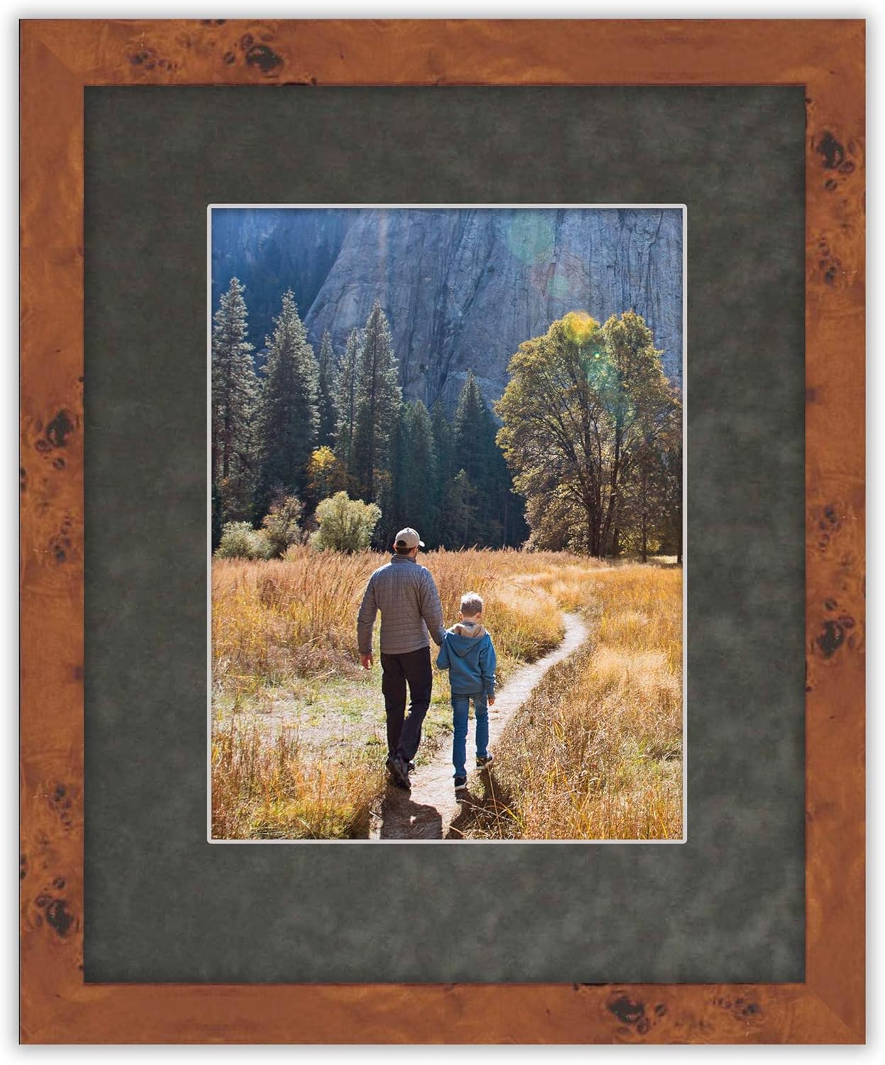 Pack of 25 Acid Free 8x10 Mats Bevel Cut for 6x8 Photos - Dark Grey Suede Precut Matboards With Backing Boards and Clear Photo Mat Bags For Pictures, Photos, Framing - 4-ply Thickness