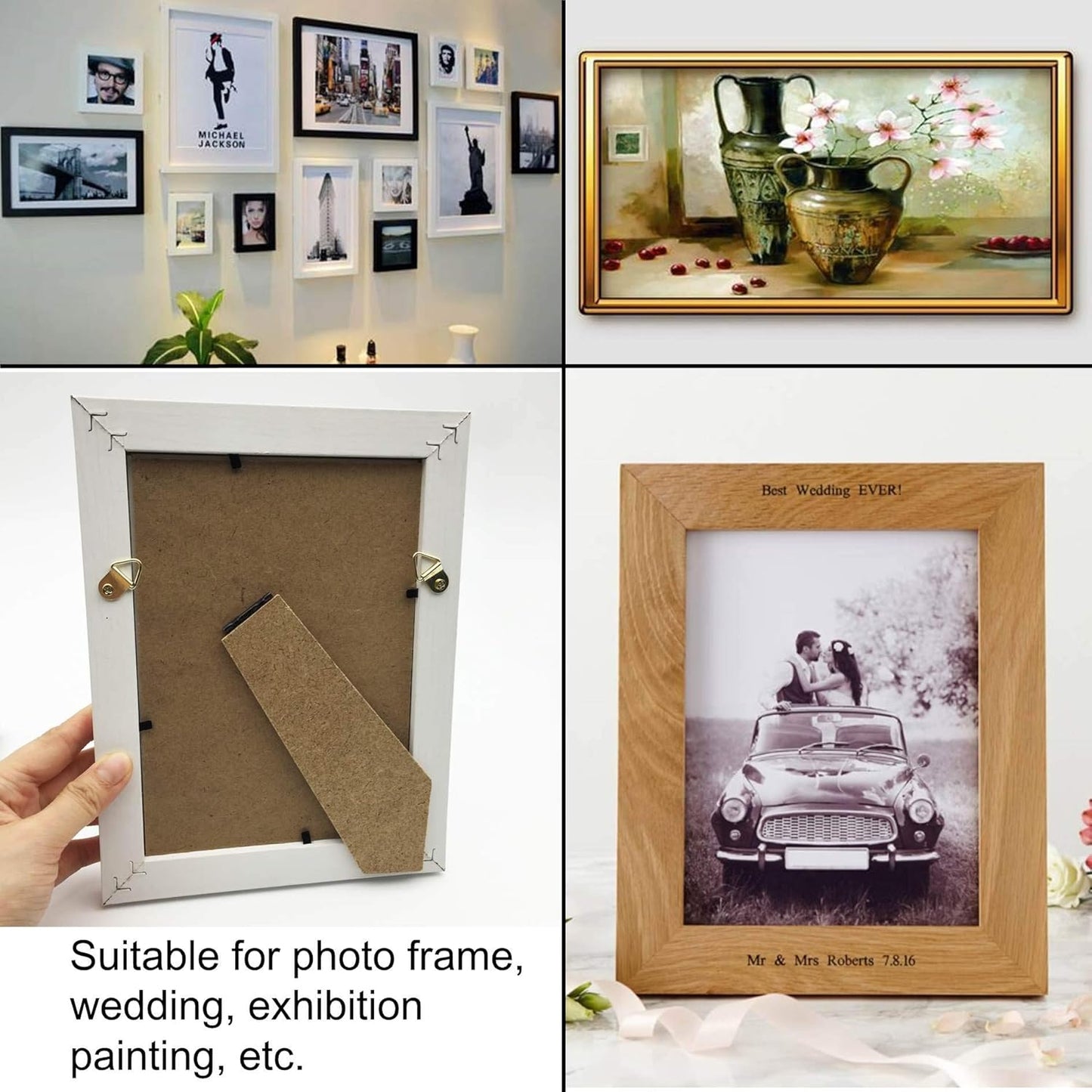 100 Pack Small Triangle Ring Steel Picture Hangers with Screws Picture Frames Picture Hang Solutions for Hanging Clock Paintings Artwork Picture Frame Hook Photos(Gold)