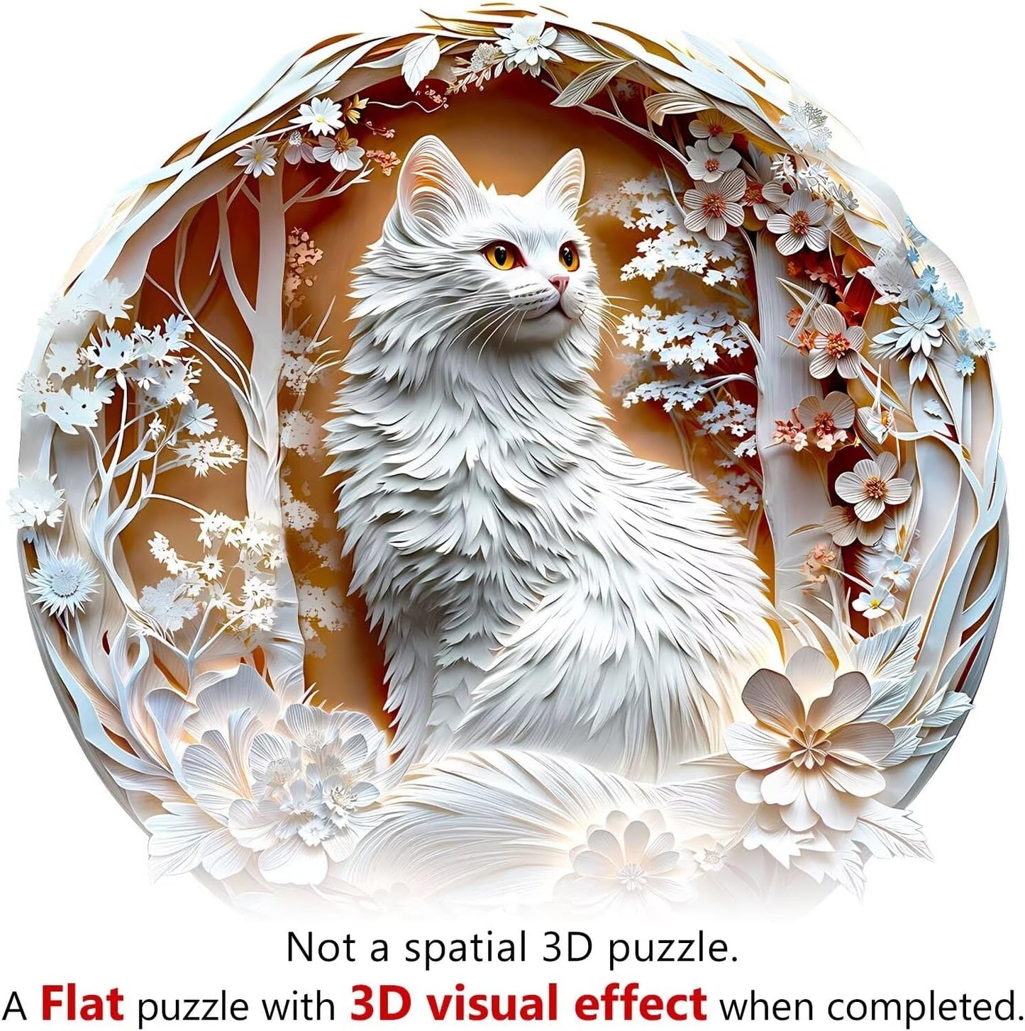 Wooden Puzzles Adults, 3D Cats Wooden Puzzles 300 Pieces, Unique Animal Shaped Wood Challenging Jigsaw Puzzles Gifts for Adults, 13.4x13.4in