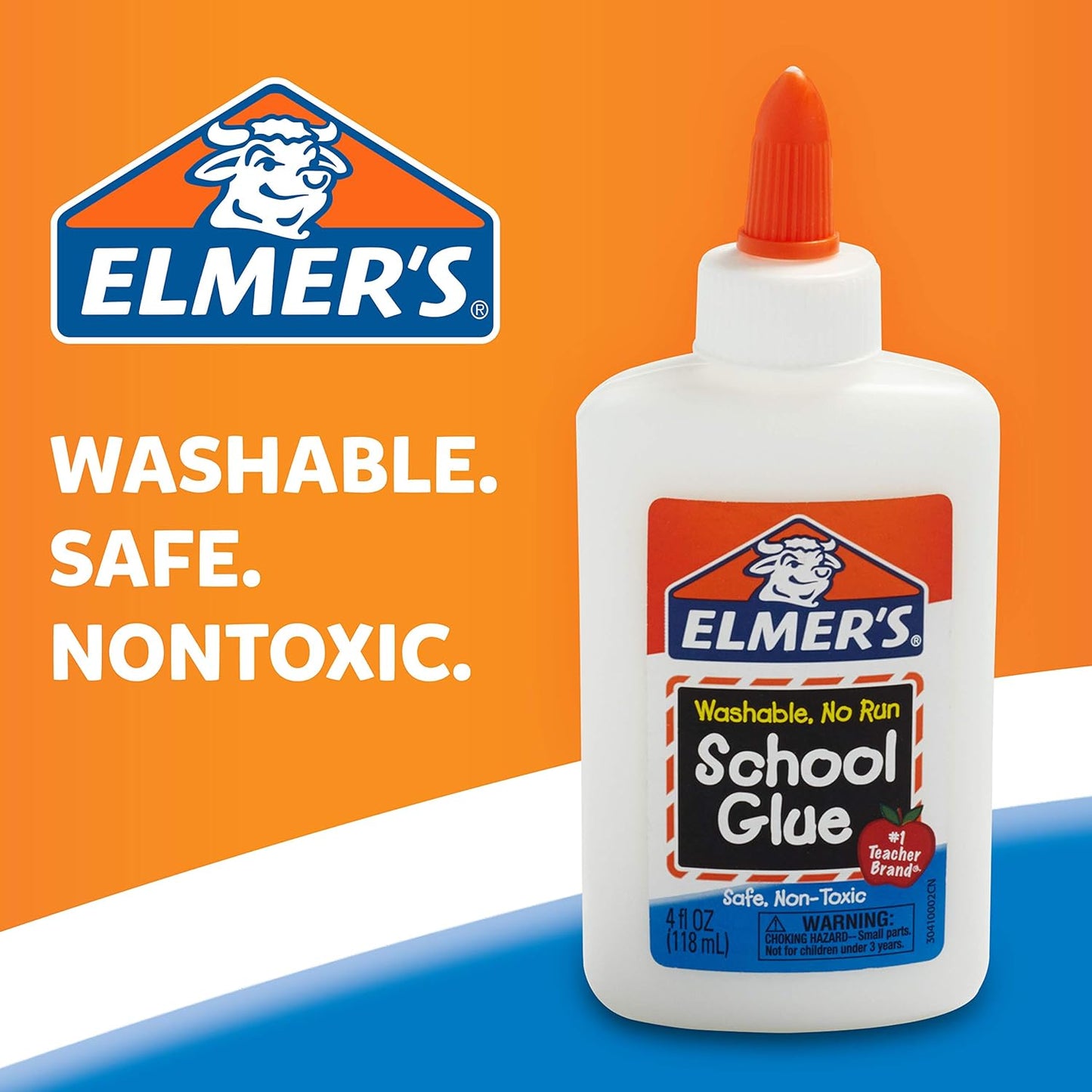 Elmer's Liquid School Glue, Slime & Craft, Safe and Non-Toxic, Washable, White, 4 Ounces Each, Great for Making Slime, 12 Count - Ideal for Classroom, Home, Office, Teacher Supplies