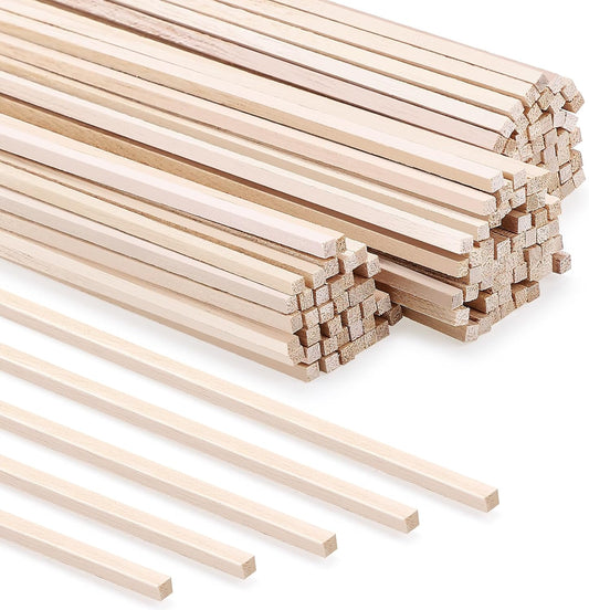 240 Pcs Balsa Wood Sticks 1/8 x 1/8 x 12 Inch Square Dowel Rods Balsa Wood Strips Hardwood Sticks for Crafts DIY Projects Models Making