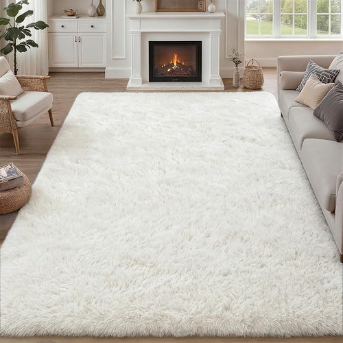 8x10 Area Rugs for Living Room Bedroom: Ultra Soft Fluffy Shag Rug Upgrade by Luxturiy