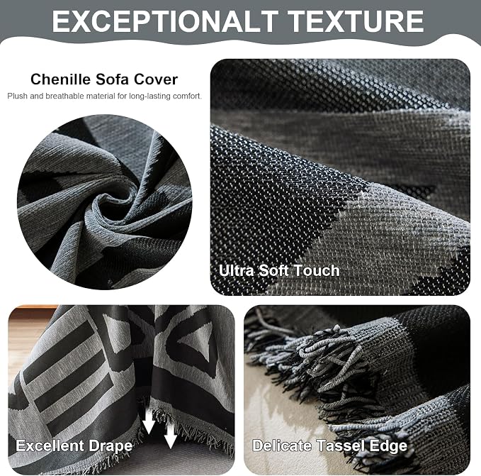 VClife Bohemian Couch Covers for Dog, Minimalism Checkered Sofa Furniture - Image 5