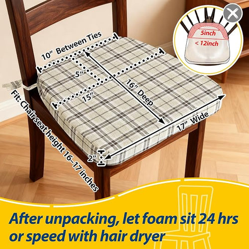 AAAAAcessories D-Shaped Chair Cushions, Machine-Washable Cover - Image 2