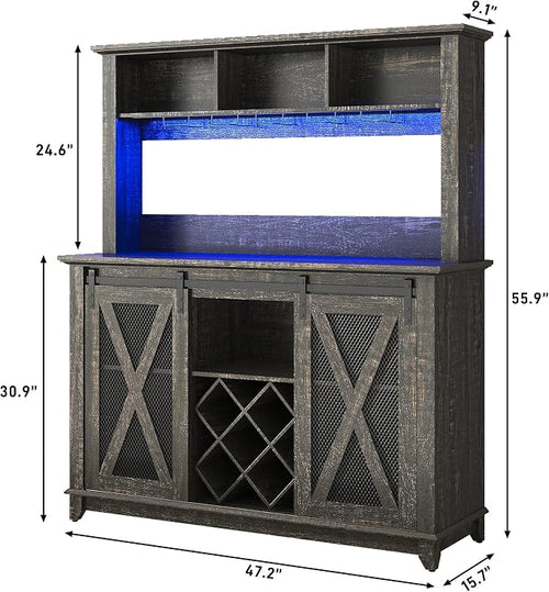 47"Wide 56"H Farmhouse Coffee Bar Cabinet - Image 2