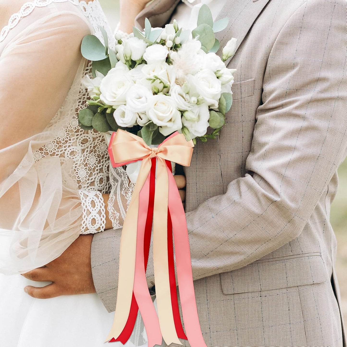 1-1/2 Inch Red Satin Ribbons for Crafts, 6 Rolls Single-Faced Red Assorted Ribbons for Gift Wrapping Flower Bouquet Wedding Invitations Bridal Shower Hair Bows Garland Party Decor