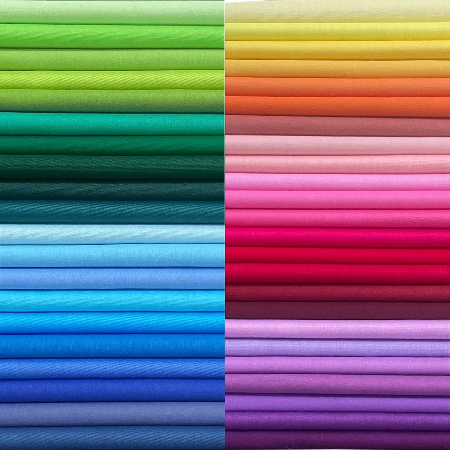 HANPATQUI 50PCS 12 x 12 inch Solid 100% Cotton Fat Quarters Fabric for Sewing and Quilting Bundles Precut Fabric Square for DIY Craft Patchwork