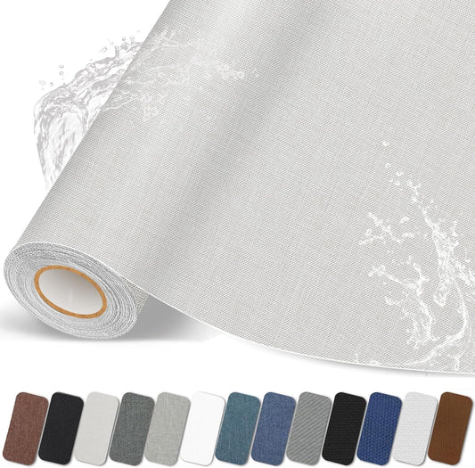 Fabric Repair Patches, 17X79 inch Linen Self-Adhesive Fabric Repair Tape, Strong Sticky Linen Patch for Sofas, Tote Bags, Clothing, Car Seats, Furniture（Beige, 17X79 inch）