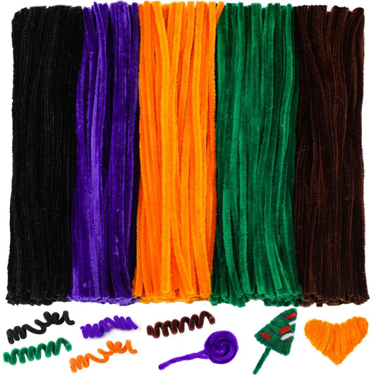300 Pcs Pipe Cleaners Set, 5 Colors Pipe Cleaners Craft Set, Pipe Cleaner Chenille Stems Pipe Cleaners Craft Supplies for Art and Craft Projects Creative DIY Decorations