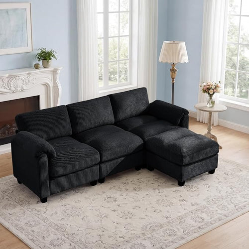 87.5'' L Shaped Modular Sectional Sofa, 3 Seater Cloud Couch by HATPPTO